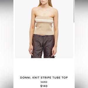 Donni Knit Tube Top Sand - Size Small